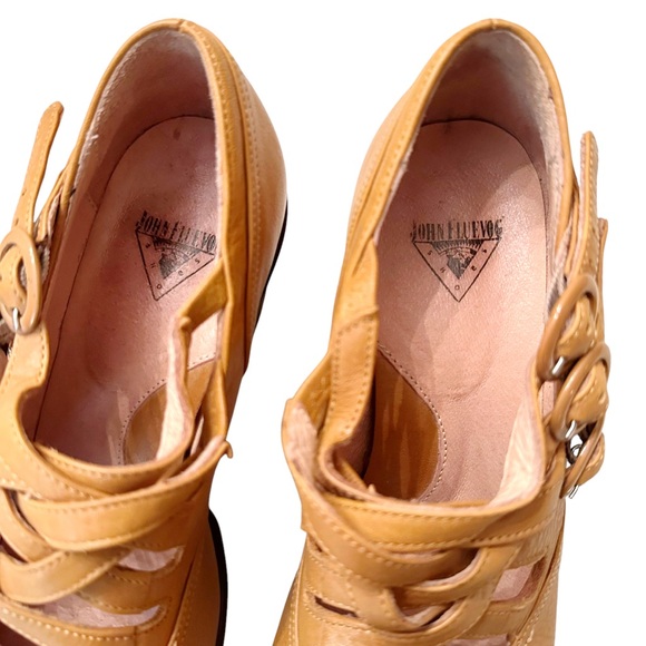 John Fluevog Luxon Multi-Strap Mary Janes Yellow size 8 - Picture 6 of 12